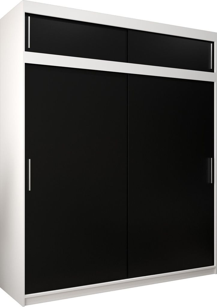 Kleiderschrank, Schiebetürenschrank Schlafzimmer, Schrank TOKYO 200 mit Aufsatz, Höhe 240 cm