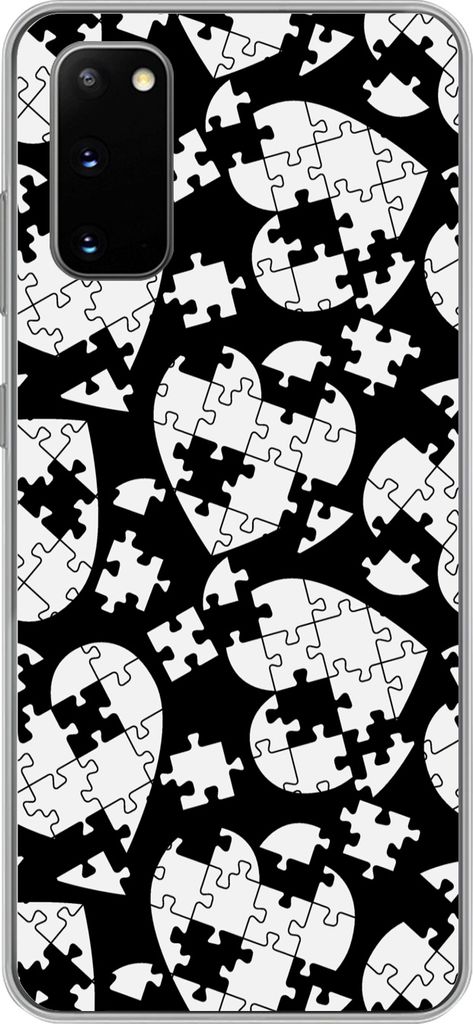 MuchoWow Handyhülle Schutzhülle Hülle für Telefoonhoesje Samsung Galaxy S20 Mädchen - Puzzle - Herz - Muster - Mädchen - Kinder - Kinder Si...