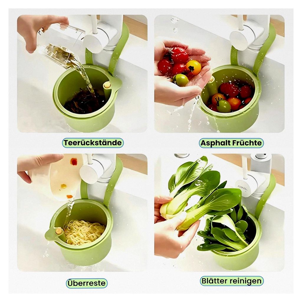 Sieb für Spülbecken, Hängesieb für Wasserhahn, Ablage für Waschen/Organizer in der Küche