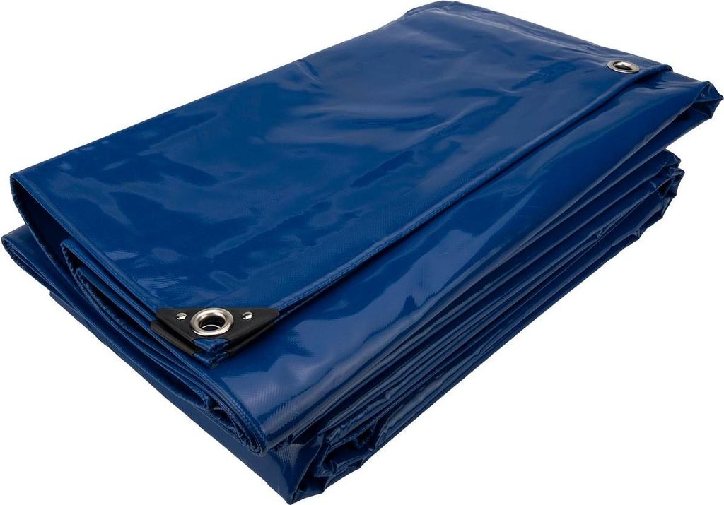 Abdeckplane PVC 650 g/m² Blau 4x6m, 100 % wasserdicht, UV-beständig & extrem reißfest, mit Ösen alle 50 cm – entwickelt für extreme Bedingun...
