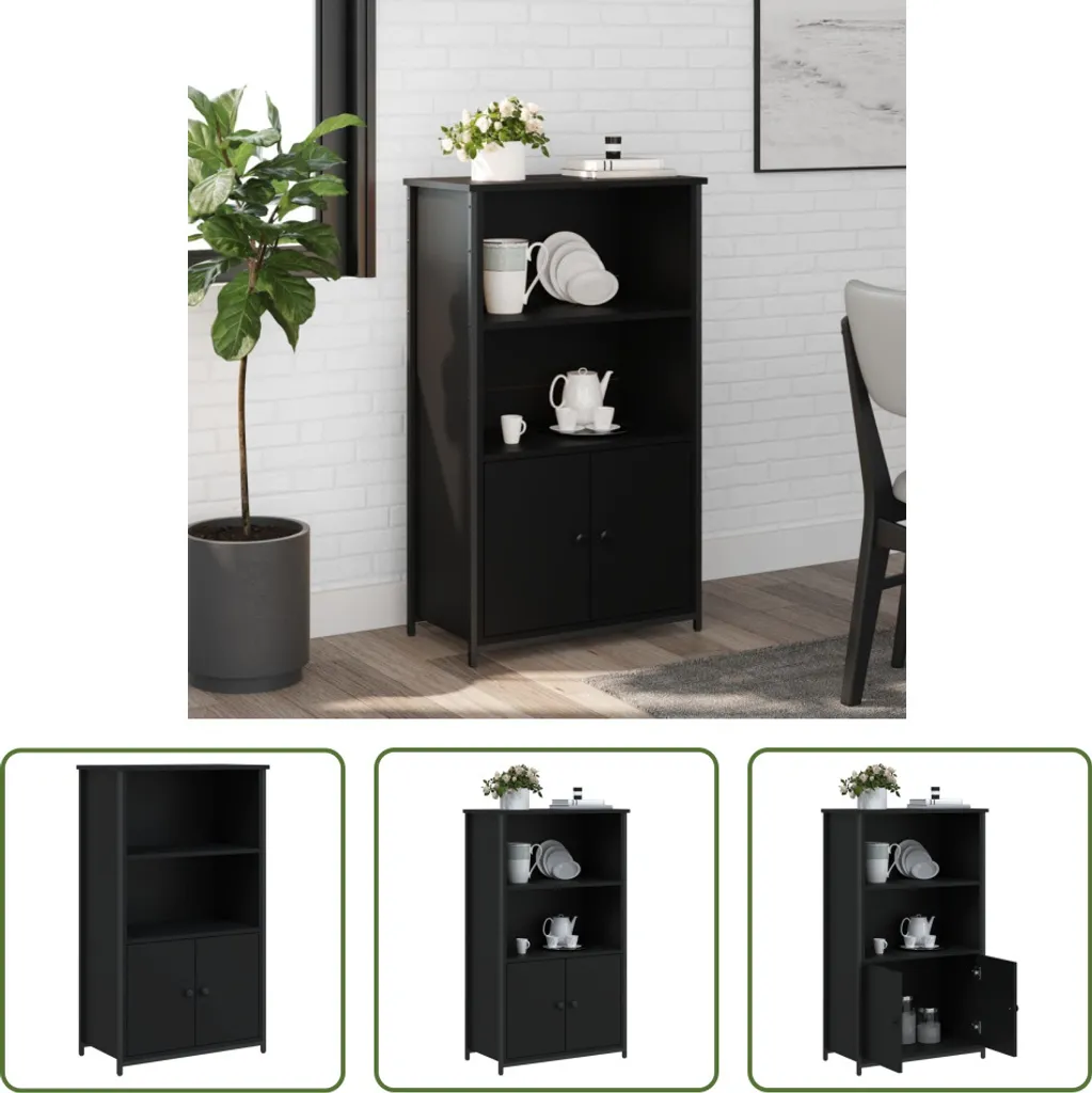 Credenza Nera The Living Store 62x32x103,5 cm | Mobile Design Moderno