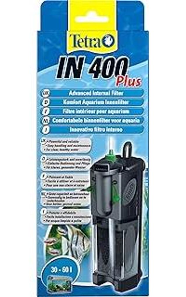 Tetra IN 400 plus Aquarium Innenfilter - Filter für klares und gesundes Wasser, mechanische, biologische und chemische Filterung, geeignet für Aq...