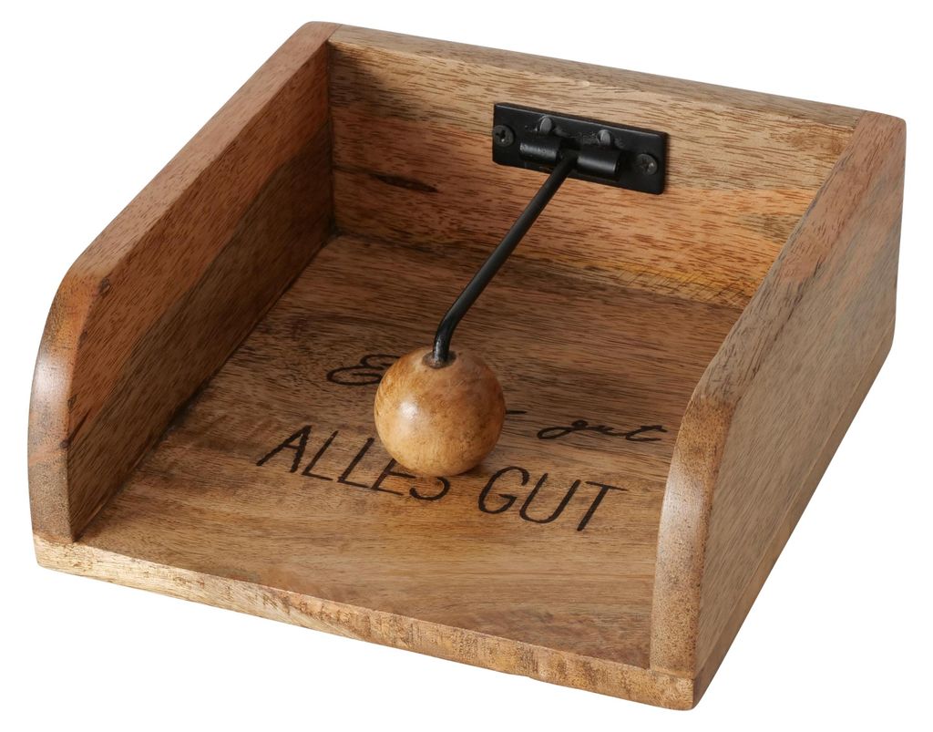 Boltze Serviettenhalter APPETIT aus Mangoholz natur mit Produktbild 