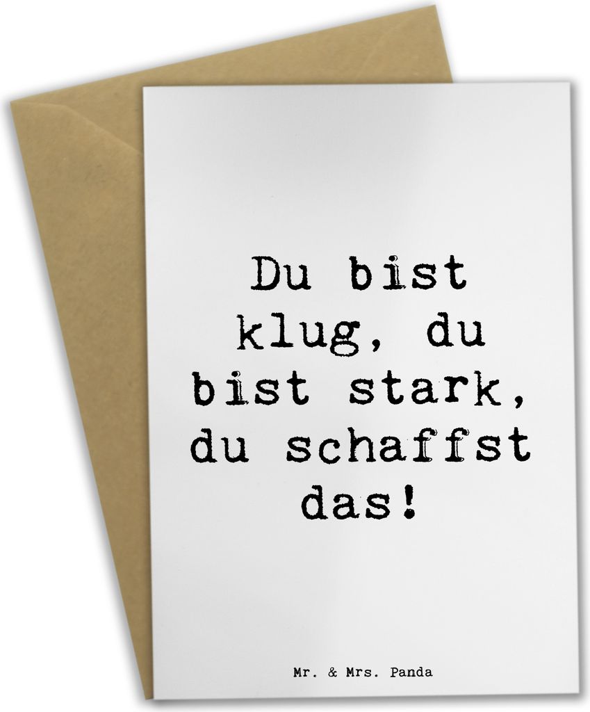 Mr. & Mrs. Panda Glückwunschkarte Spruch Erster Schultag Motivation - Weiß - Geschenk, Vertrauem, glückwunschkarten, Trost, Grußkarten, einladu...