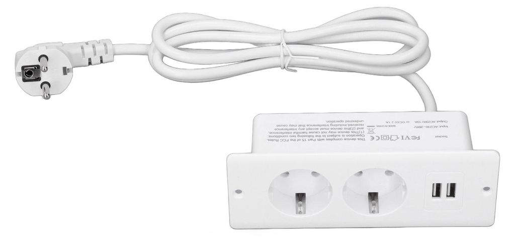 Vstavaná napájacia zásuvka s 2 USB portmi 10 A v stredovej Obrázok produktu 