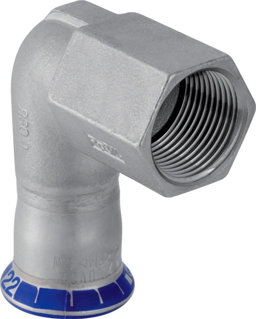 Geberit GE Mapress, Edelstahl, Uebergangswinkel 90 Gr., d28mm, Rp1, 1 Stk.