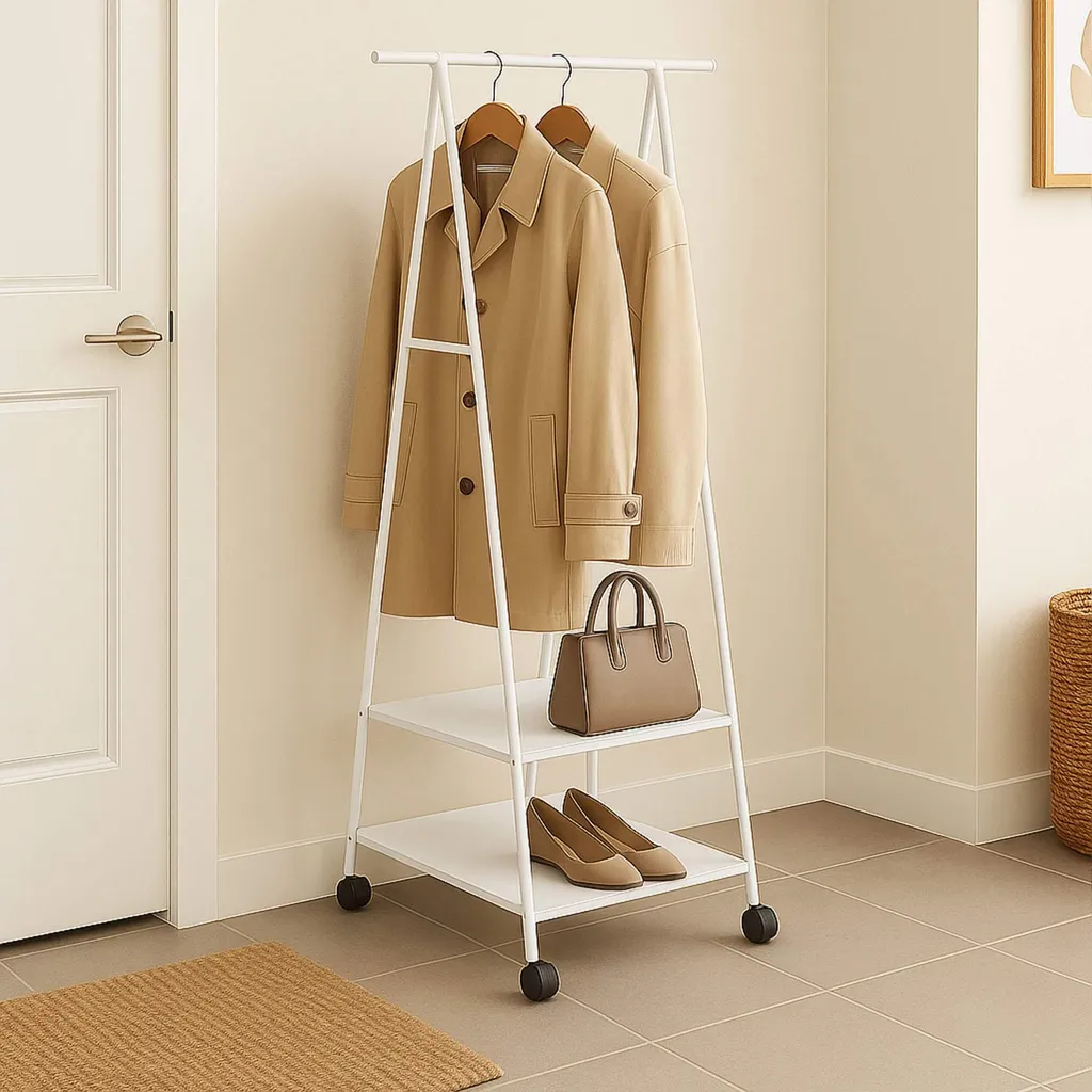 Dressing ouvert à roulettes pour optimiser le rangement des petits espaces - 2