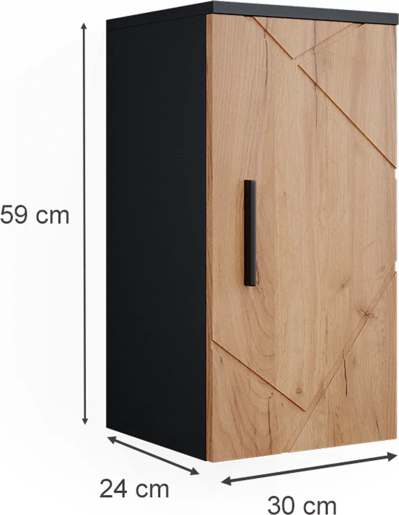 Meuble de salle de bain suspendu Vicco Irma 30 cm Chêne doré Anthracite