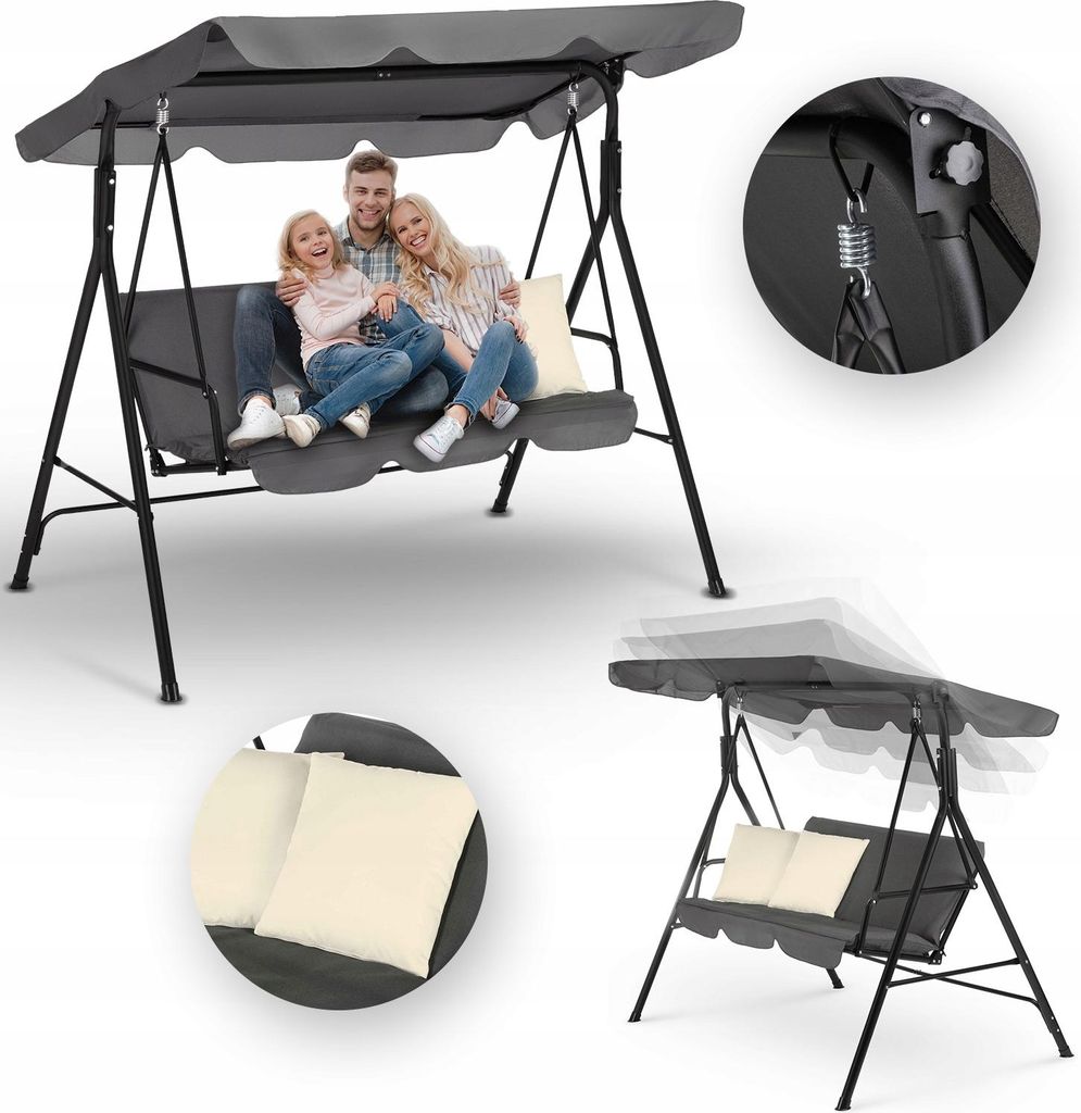 Outtec® Hollywood swing, záhradná hojdačka s 2 vankúšmi - Obrázok produktu 