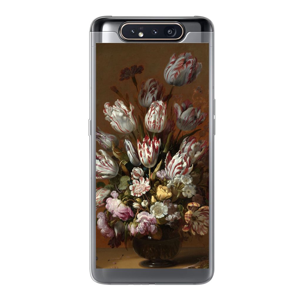 MuchoWow Handyhülle Schutzhülle Hülle für Samsung Galaxy A80 Kunst - Blumen - Stillleben - Alte Meister - Vintage Silikon Softcase Handy Hül...