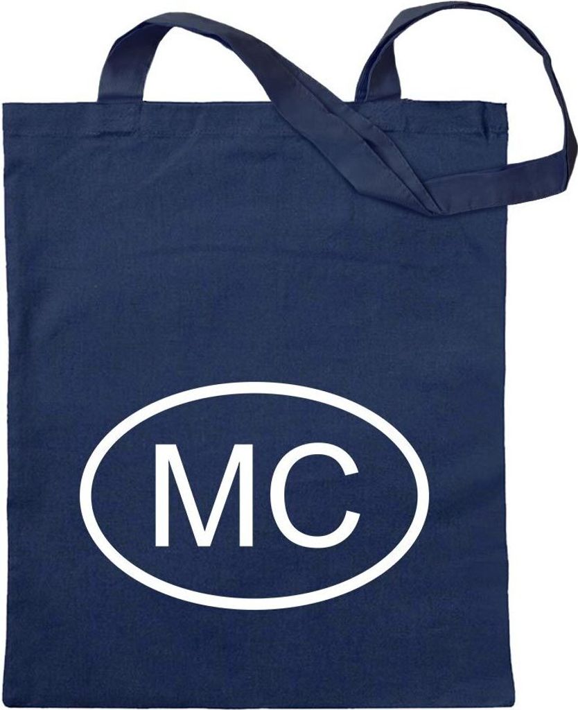 Kiwistar - Baumwolltasche - dunkelblau - Monaco MC - Tragetasche Stoffbeutel Umhängetasche Langer Henkel