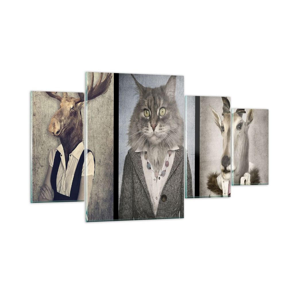 Bilder auf glas - Tier Abstraktion - 160x90cm - Glasbilder - Wandbilder - Kunstdruck - zum Aufhängen bereit - Wanddekoration aus Glas - Glas Bilde...