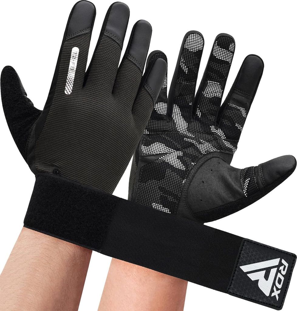 RDX Gewichtheberhandschuhe fürs Fitnessstudio, gepolsterte Fitnesshandschuhe mit vollen Fingern, atmungsaktive, rutschfeste Fitness-Trainingshands...
