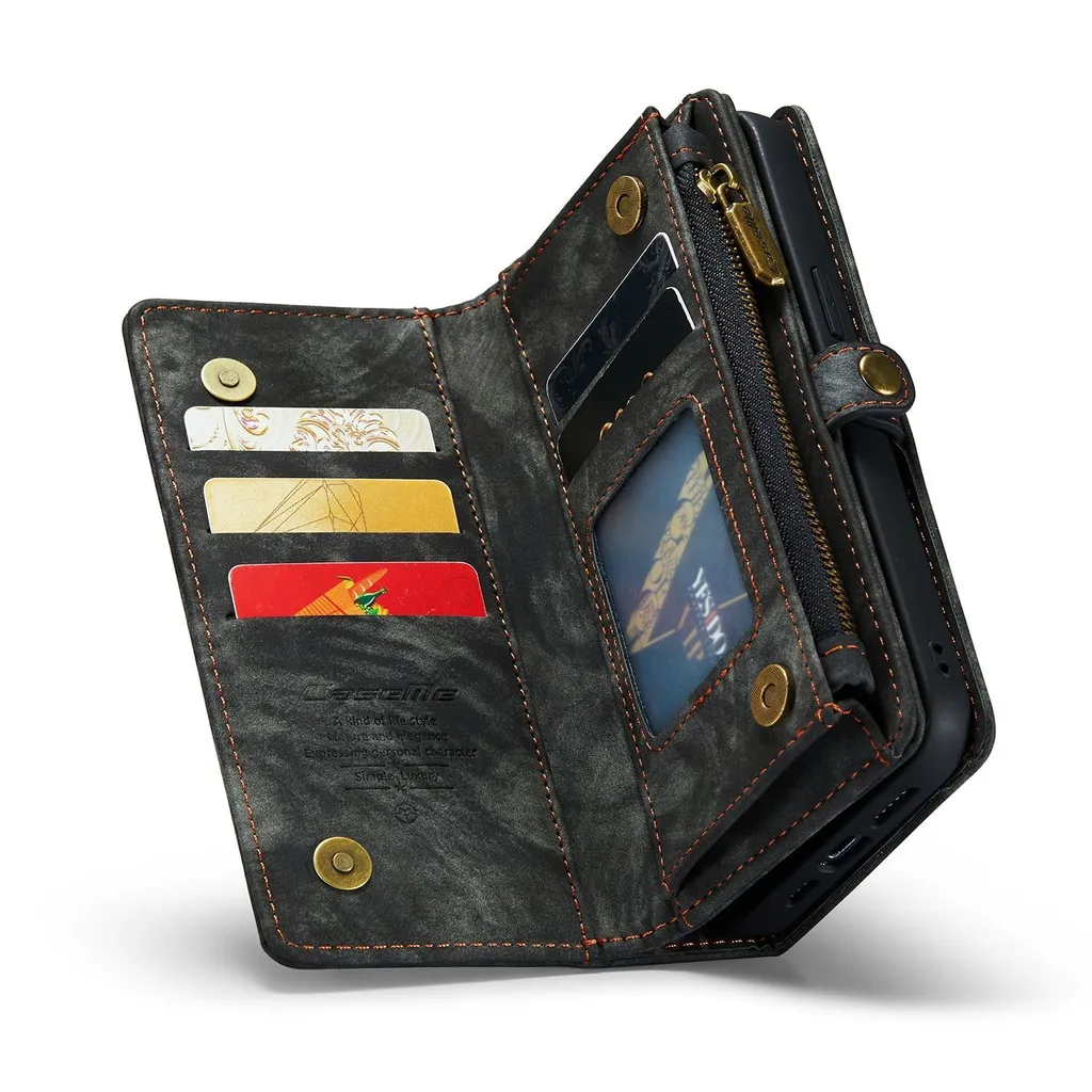 Cover iPhone 14 Luxury Zipper | Custodia Portafoglio Business in Pelle - 2