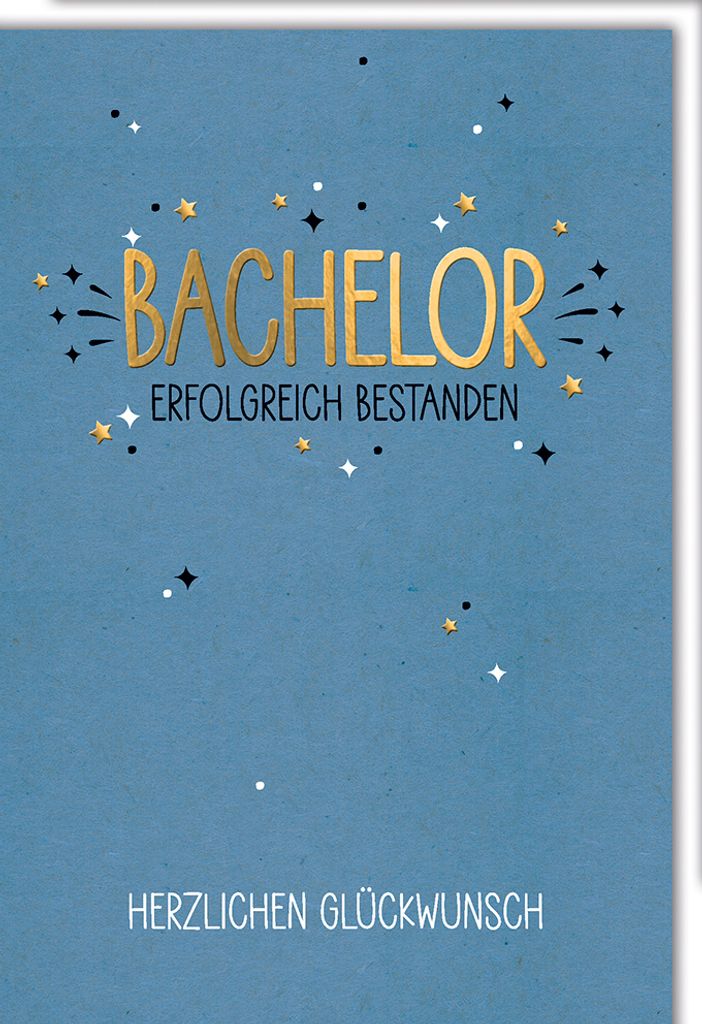 Bachelor - Glückwunschkarte im Format 11,5 x 17 cm - Erfolgreich besta
