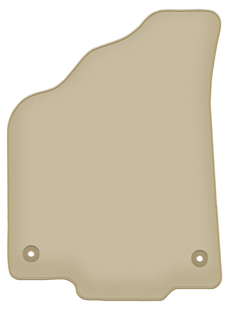 Fahrerfußmatte Velours PREMIUM beige passend für Volkswagen Polo III FL 6N2 (1999-2001, Schrägheck, Limousine, Klassiker) – mit Befestigungen...
