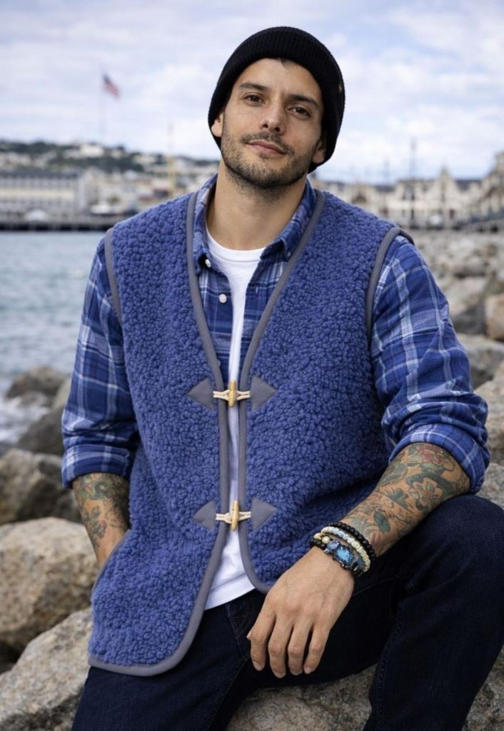 Wollweste - COLORADO BLAU - Größe: M