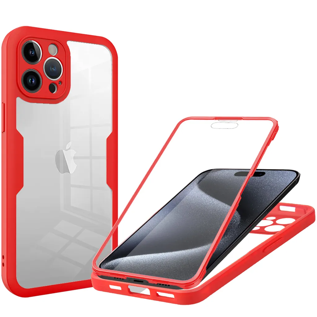 Custodia Rossa iPhone 15 Pro Max 360° Protezione Chic e Sicura