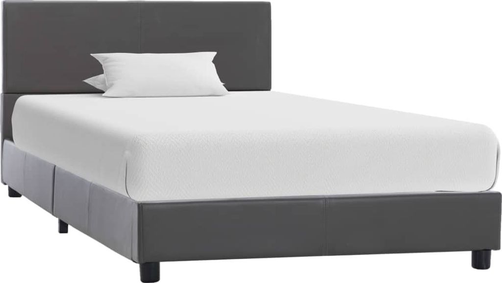 Bettgestell Grau Kunstleder 90x200 cm
