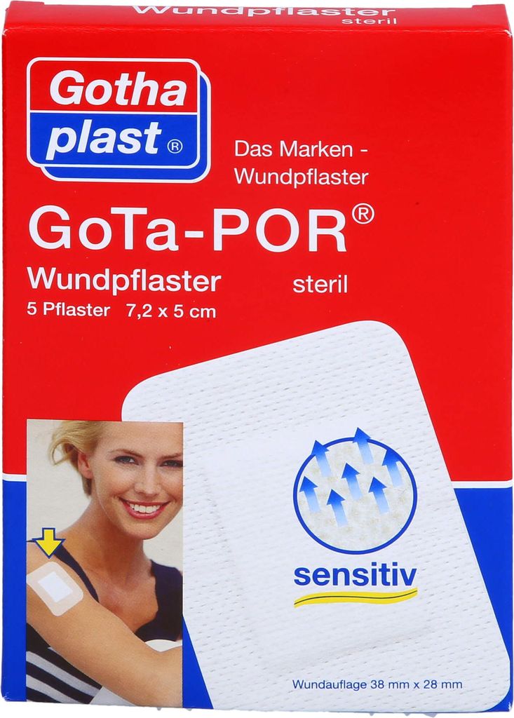 GoTa-POR Wundpflaster steril 7,2cmx5cm, 5 St. Pflaster