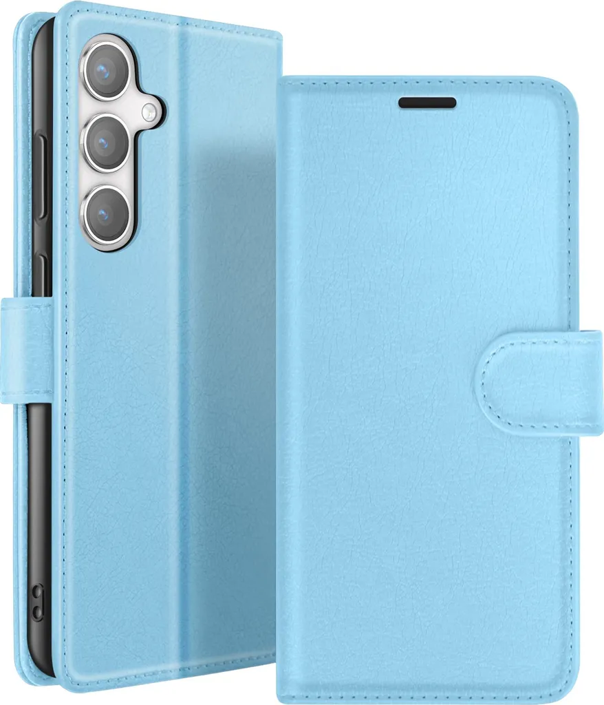 Custodia Zanaé Galaxy S24 Portafoglio Azzurro con Chiusura Magnetica