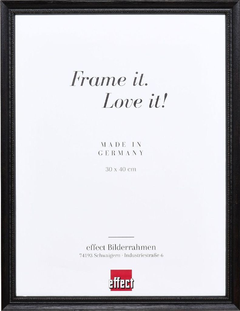 Effect Holzrahmen Profil 48 schwarz 50x60 cm Antireflexglas
