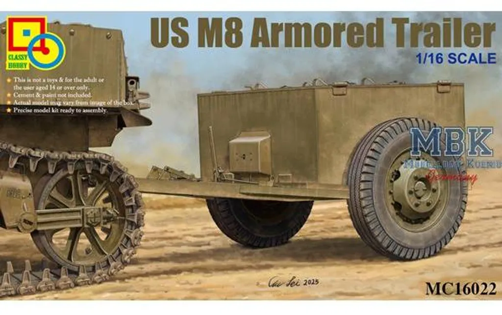 Remorque blindée américaine M8 pour diorama militaire 1/16 Classy Hobby