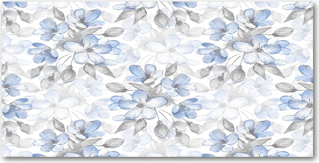 Tulup Leinwandbild - 120x60 cm - Wandkunst - Drucke auf Leinwand - Leinwanddruck - Blumen & Pflanzen - Blau - Zarte Blumen