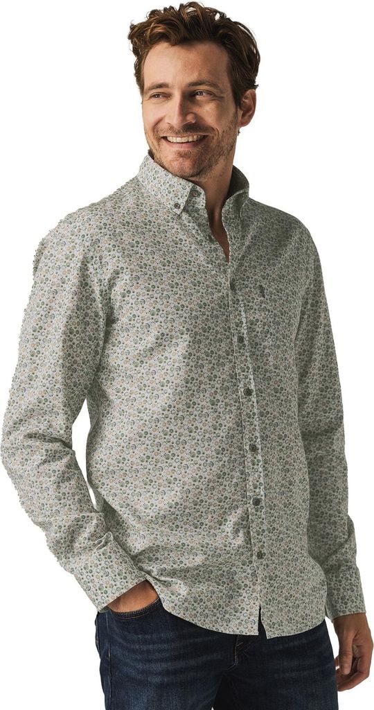 State of Art Hemd in weiter Passform grün bedruckt