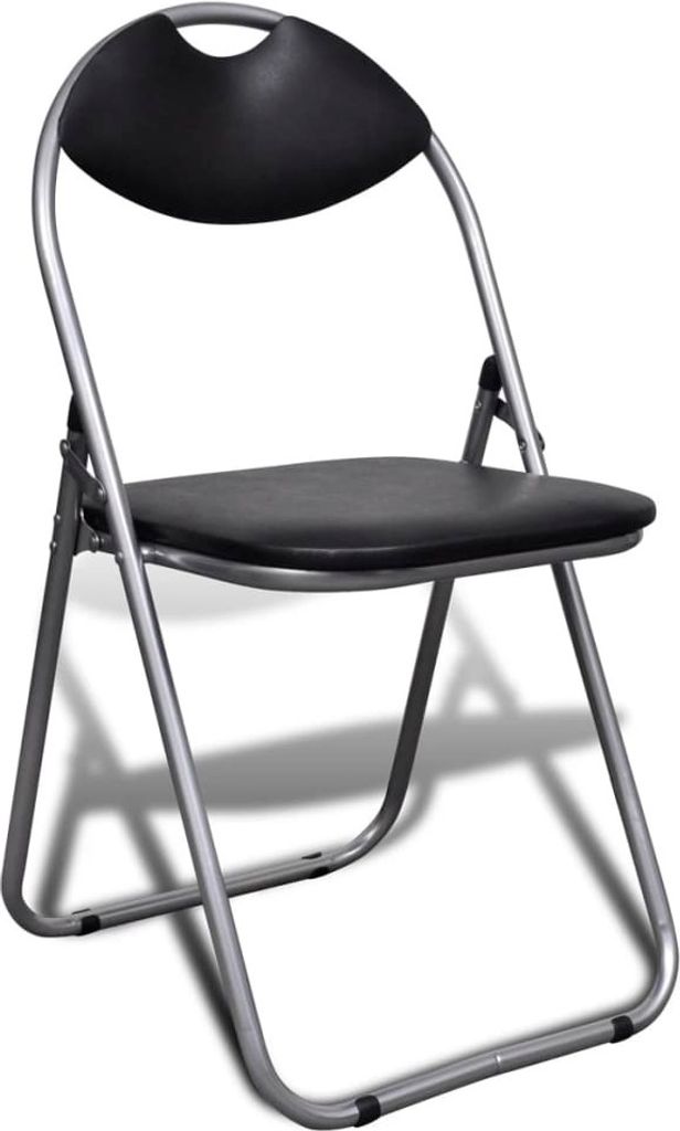 vidaXL Klappbare Esszimmerstühle 6 Stk. Schwarz Kunstleder Produktbild 