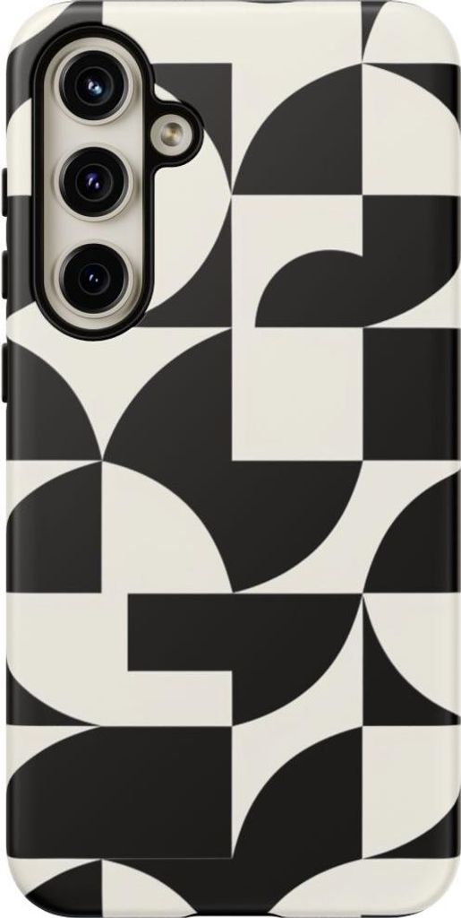 Schwarz-weißes geometrisches Muster – Hülle Kompatibel mit Samsung Galaxy S24 Plus