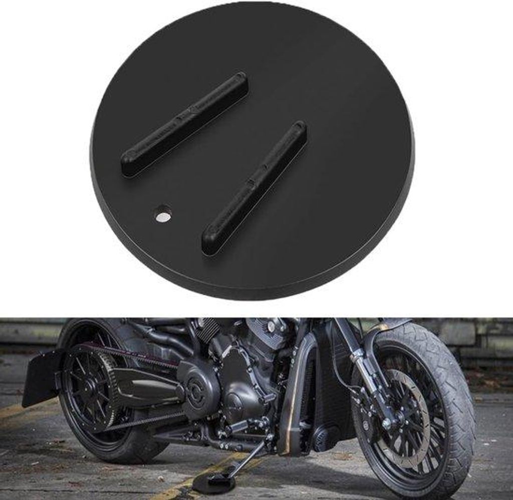 Motorrad Kickstand Pad für alle Motorräder, universell einsetzbar, schwarzer Kunststoff, 10 cm Durchmesser