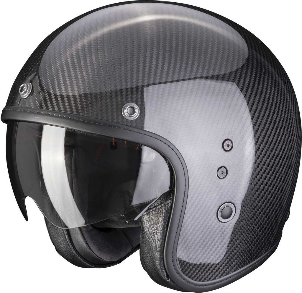 Scorpion Exo Belfast Carbon Evo schwarz Jethelm mit Sonnenblende S