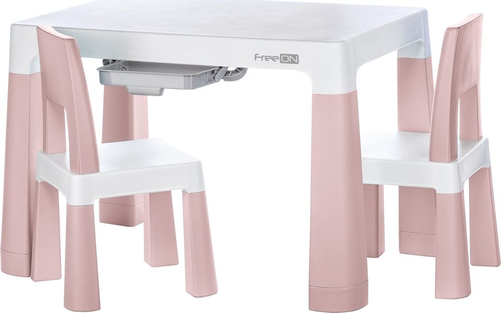 Tavolo in plastica FREEON con sedie Neo, bianco, rosa Immagine del prodotto 
