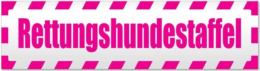 Kiwistar - Autoaufkleber - Pink - 20 x 5,3 cm - Rettungshundestaffel gestreift - Hinweis Aufkleber Sticker für Auto, Kfz, Fahrrad, PKW, LKW