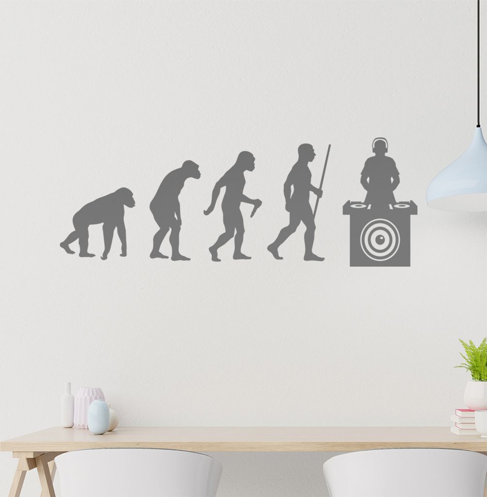 DJ Music Bass Evolution Wandtattoo Wandaufkleber Wall Sticker - Dekoration, Küche, Wohnzimmer, Schlafzimmer, Badezimmer