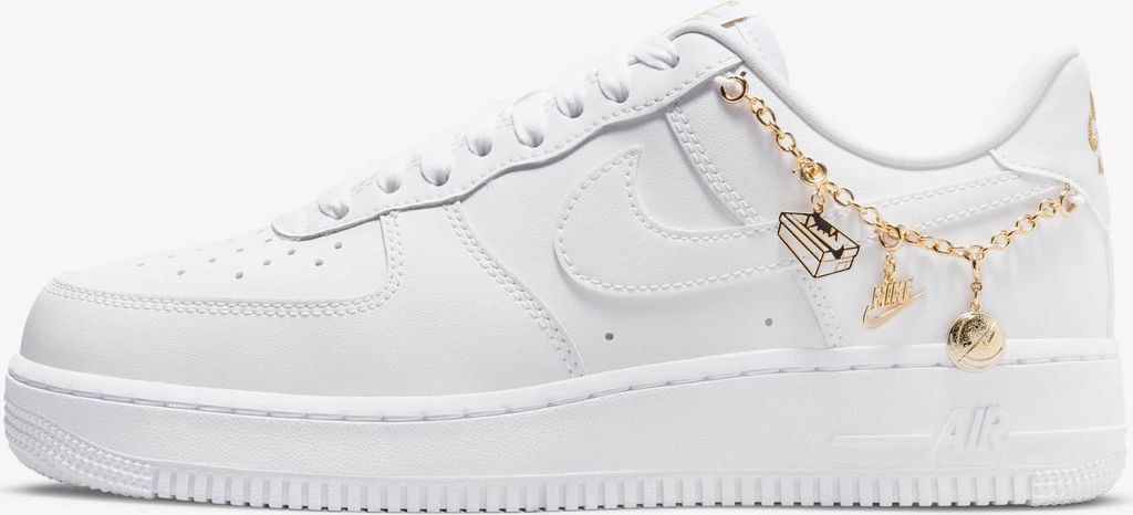 Nike Air Force 1 '07 LX "White Pendant Flat Gold" Weiß/Gold, Größe: 42,5
