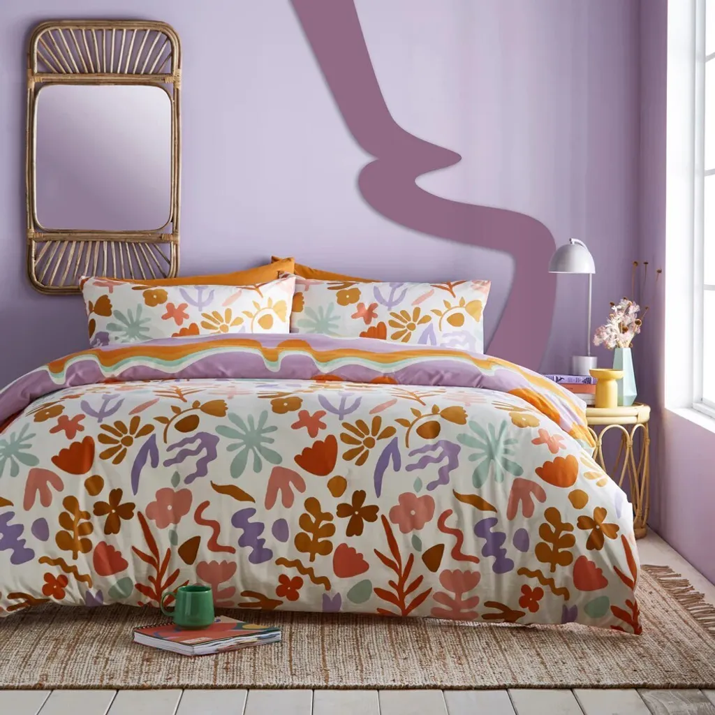 Parure de lit Amelie Furn RV2946 Kingsize Multicolore : Style Floral Chic