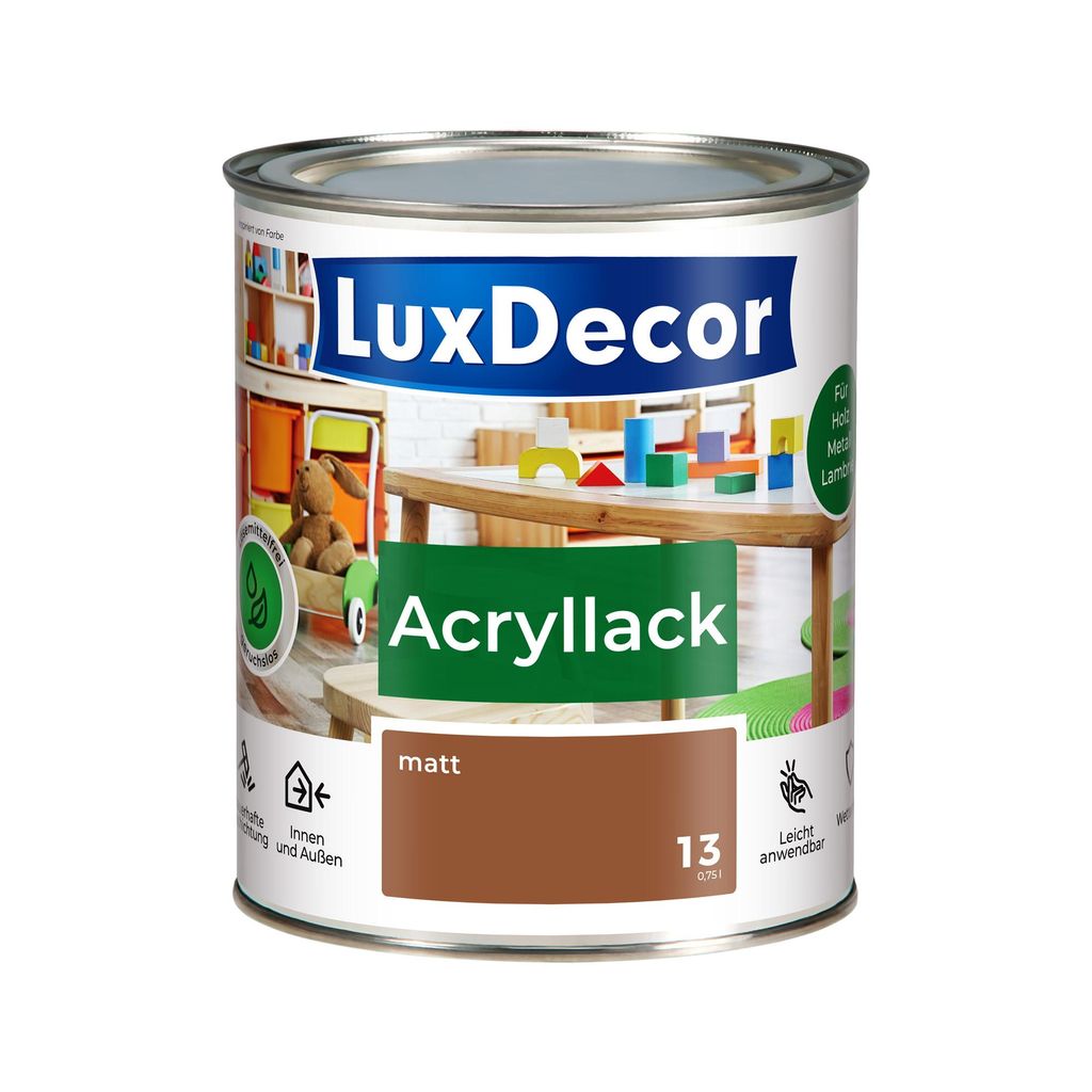 Acryllack 750ml Matt (13) Hawaiianische Zigarre Holzlack Spielzeuge Metall Möbel