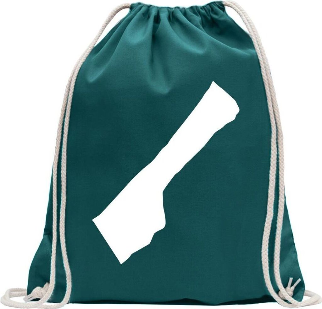 Kiwistar - Turnbeutel - petrol - Gazastreifen Umriss Kontur - Fun Rucksack Sport Beutel Gymsack Baumwolle mit Ziehgurt