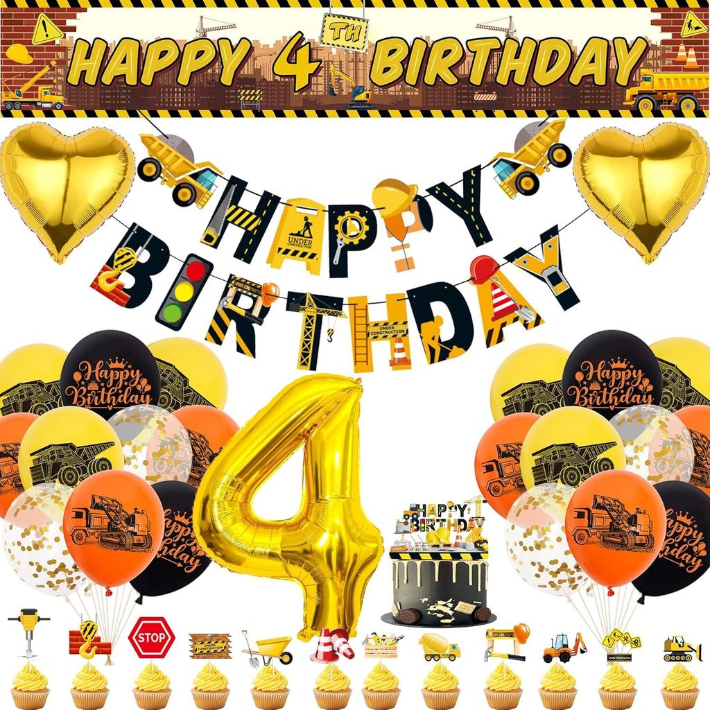 Set decorazioni compleanno escavatore Palloncini veicoli da Immagine del prodotto 
