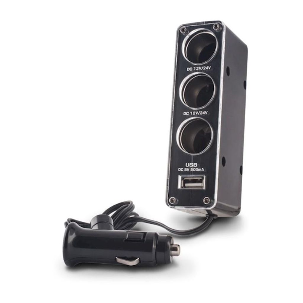 Forever 3-in-1 Kfz-Steckdosenverteiler mit USB-Anschluss Produktbild 