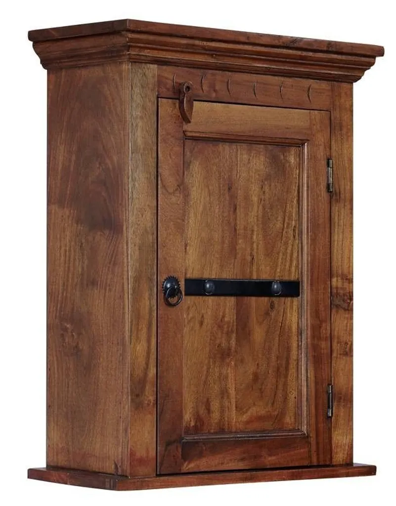 Étagère murale en bois d'acacia massif OXFORD, meuble suspendu 52x24cm