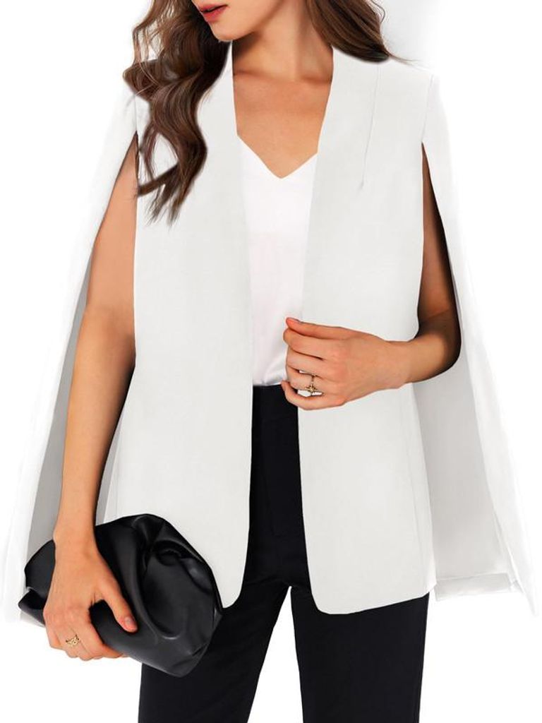 Damen-Blazer im Cape-Stil mit geschlitzten Ärmeln und Produktbild 