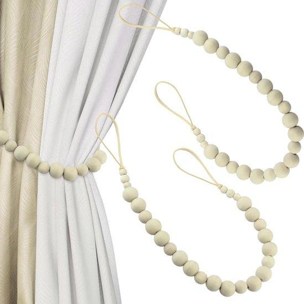 Holz-Kralengordijnbinders-Set aus 2 Stücken mit Haken für Wohnzimmer Schlafzimmer Kinderzimmer