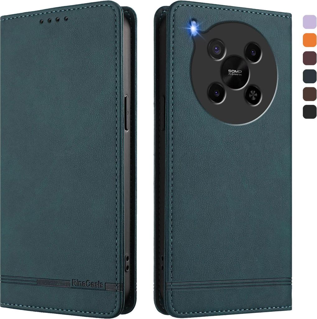 Hülle für ZTE Blade V70 Max, Retro Kunstleder Ständer Klapphülle mit Kartenfächer und Magnetische Grün