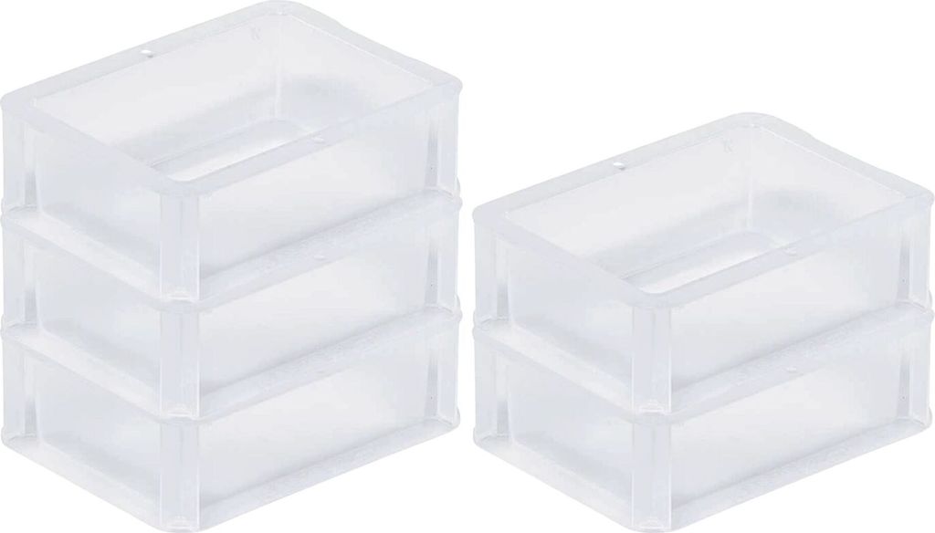 SparSet 5x Transparenter Eurobehälter BasicLine mit geschlossenem Griff | HxBxT 7x15x20cm | 1,3 Liter | Eurobox, Transportbox, Transportbehälter,...