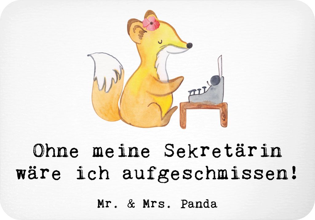 Mr. & Mrs. Panda magnet Sekretärin Helfer - Weiß - Geschenk, Berufsgestaltung, Berufe, büromagnet, Ohne meine wäre ich aufgeschmissen, Pinnwand...