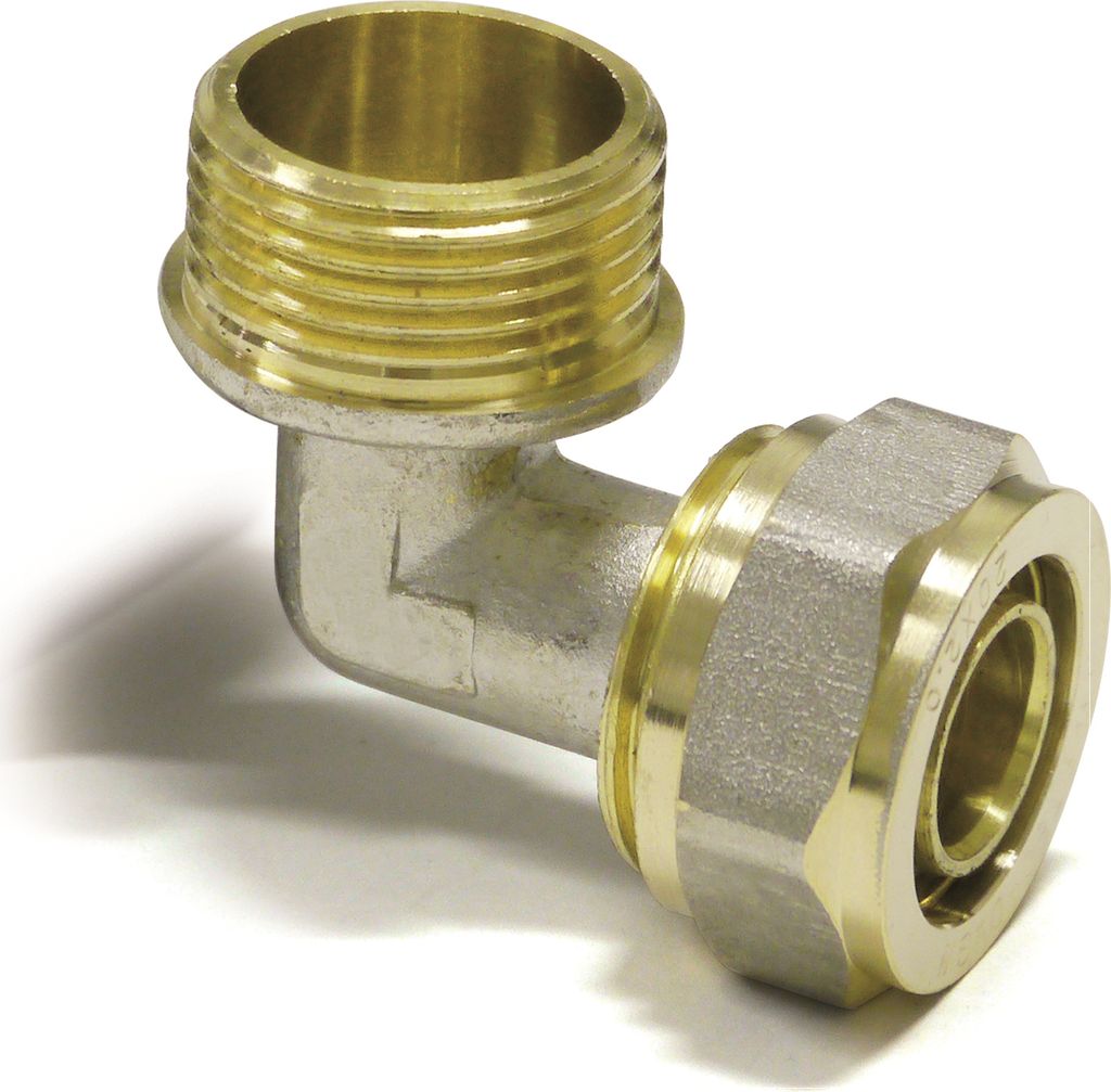 Pipetec Schraubfitting-Übergangswinkel mit Außengewinde 3/4" auf Alu-Verbundrohr 32 x 3 mm : 32 x 3 mm - 3/4 Zoll Größe: 32 x 3 mm - 3/4 Zoll