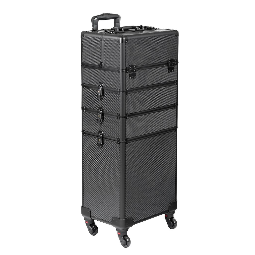 Kosmetikkoffer Trolley Schwarz 70L Schminkkoffer mit Rollen Produktbild 